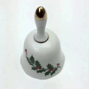 Bell Christmas Holly Porcelain by All the Trimmings